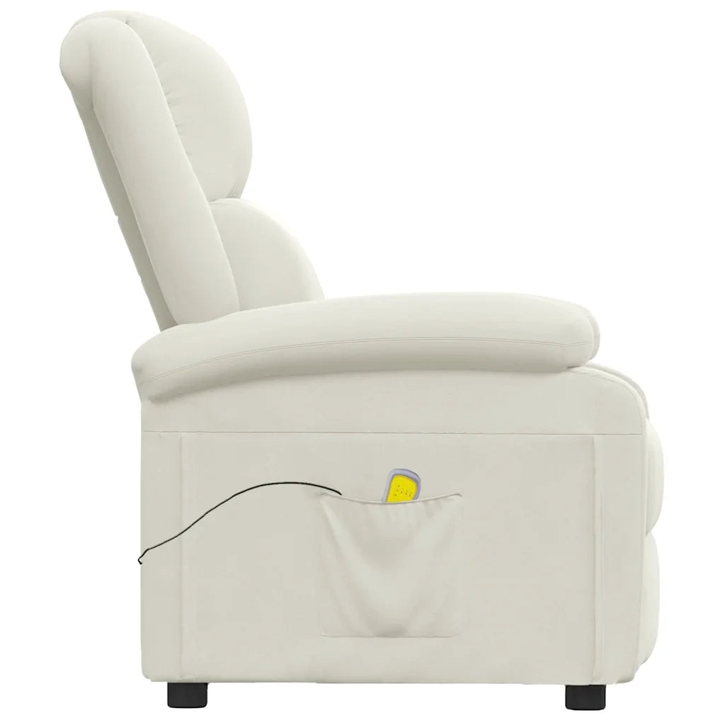 Poltrona Massaggiante Crema in Velluto 342419