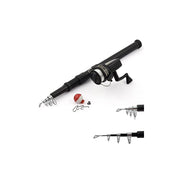 Trade Shop - Canna Da Pesca Telescopica Con Mulinello E Accessori Per Principianti 160cm Max -
