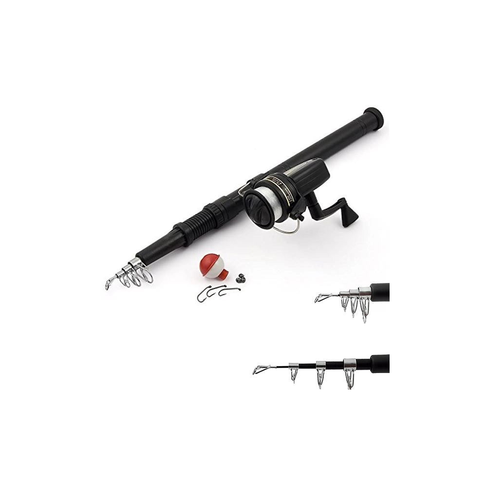 Trade Shop - Canna Da Pesca Telescopica Con Mulinello E Accessori Per Principianti 160cm Max -