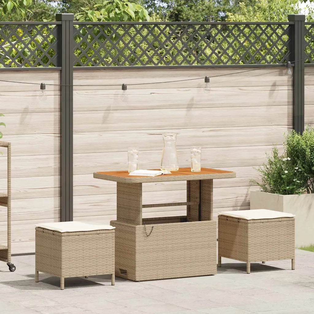 Set da Pranzo per Giardino Beige polyrattan 42007918