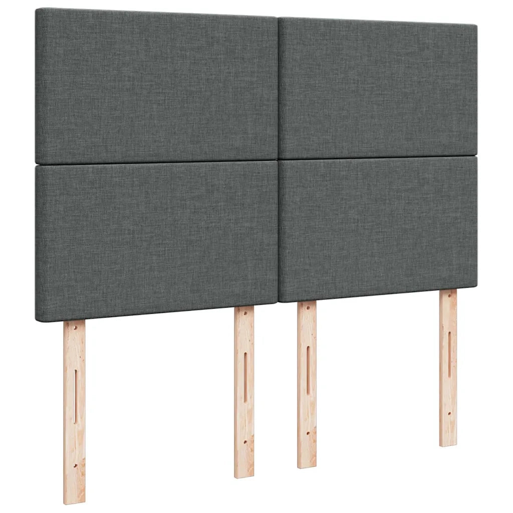 Giroletto a Molle con Materasso Grigio Scuro 160x200 cm Tessuto