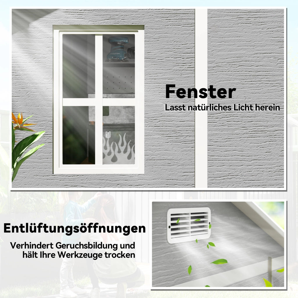 Casetta da Giardino ¨C Minimal ¨C Plastica Grigio 123x89x120