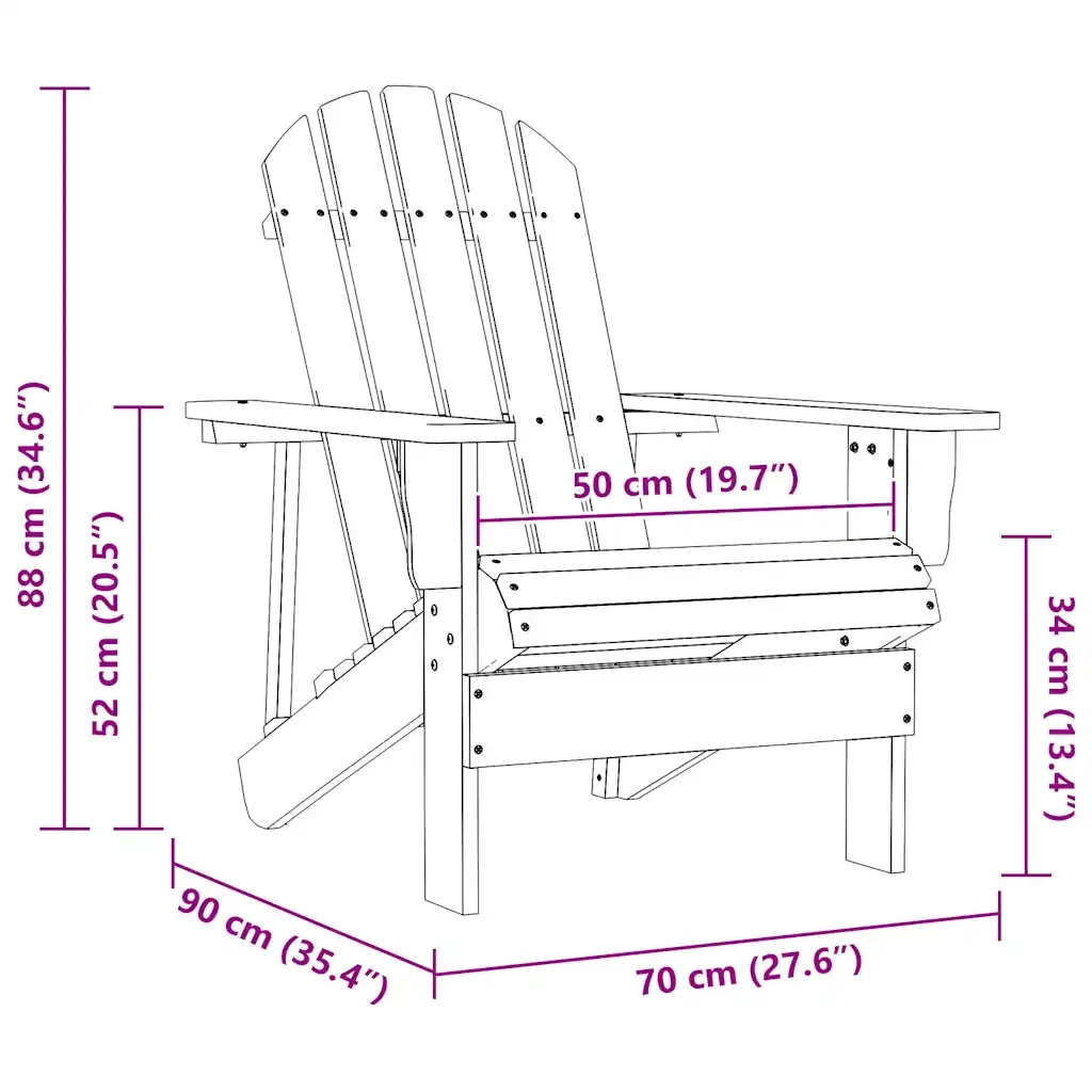 Sedia da Giardino in Legno Grigio 45702