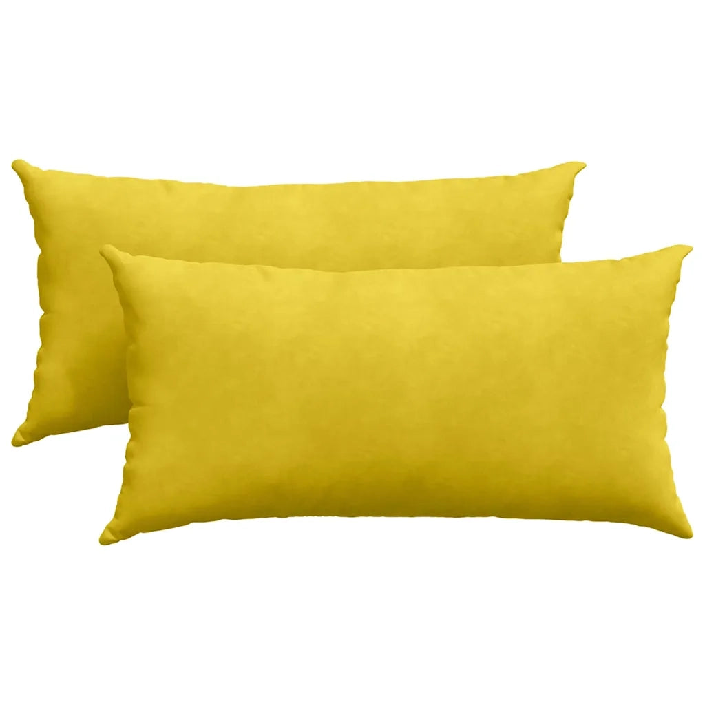 Cuscini da Divano 2 pz-Set di 2 Cuscini per Sofa Giallo 80 x 40 cm Tessuto in Cords