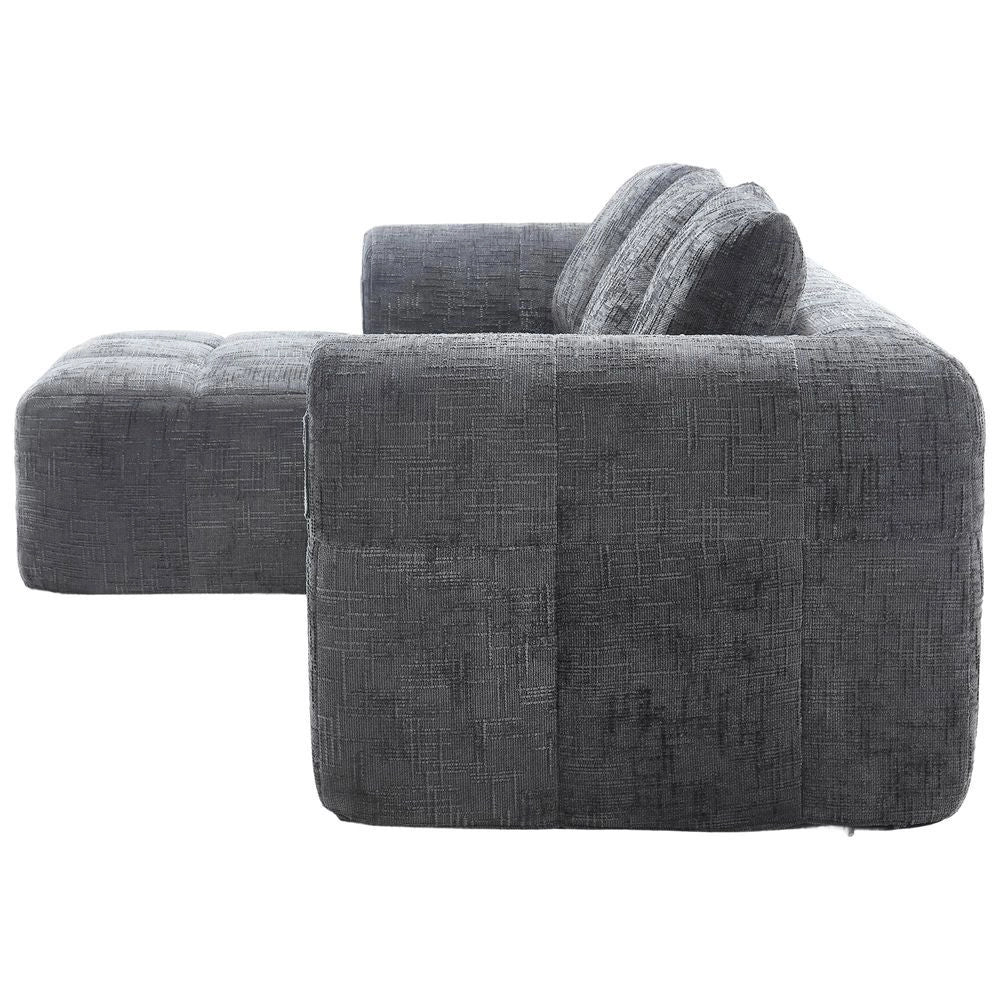 Divano modulare - Xylo - 3 posti forma L chenille tasche grigio