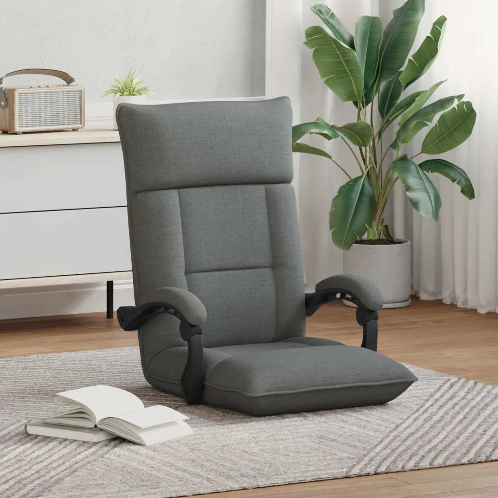 Sedia da Pavimento Grigio scuro 66 x 66 x 80 cm Tessuto 42028195