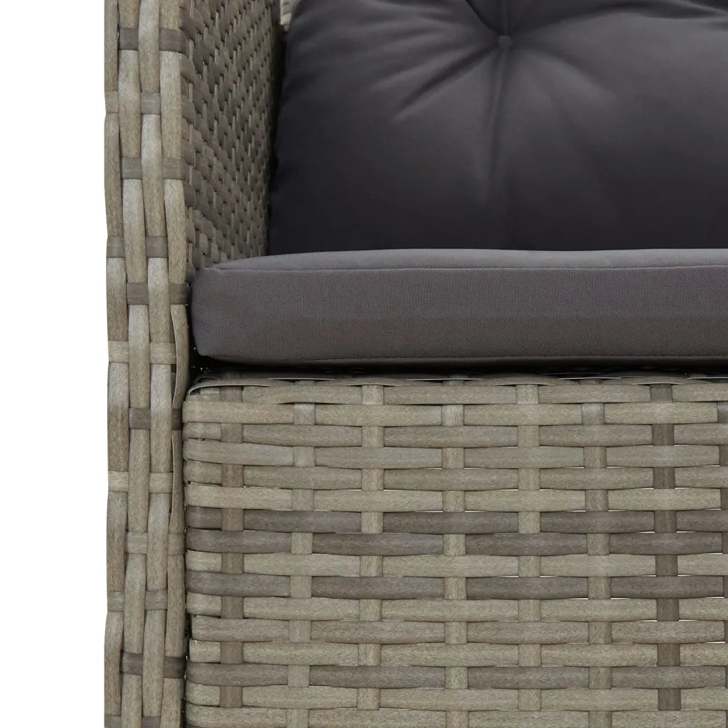 Set Divani da Giardino 5 pz con Cuscini in Polyrattan Grigio 319682