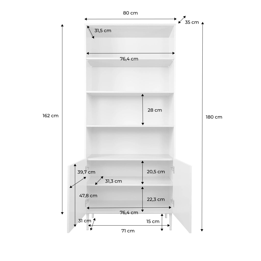 Libreria in metallo e decorazione in legno a 6 livelli, grigio