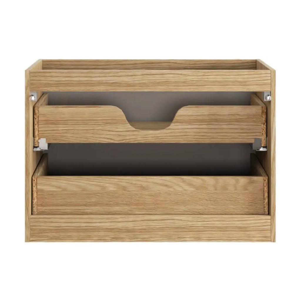 Mobile sottolavabo YOKA – Beige e rovere chiaro 80 cm