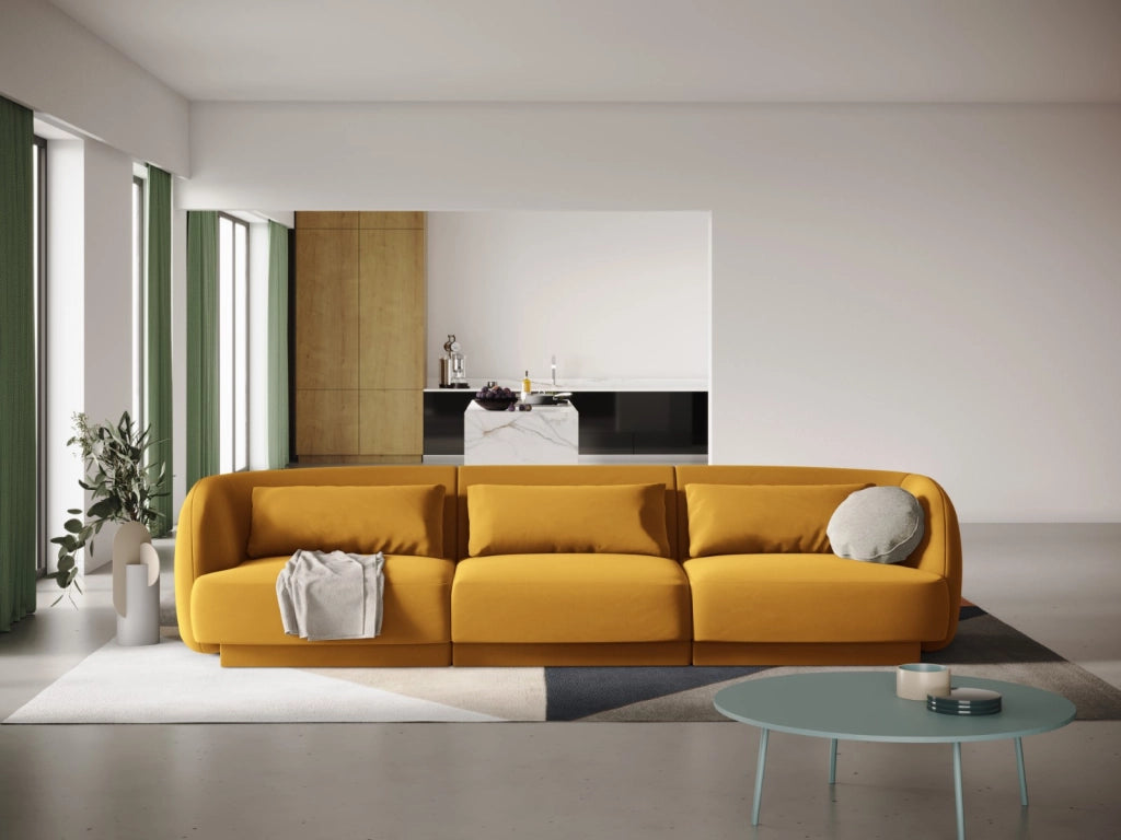 Cosmopolitan Design - Divano "Tulum" 3 posti in velluto giallo 