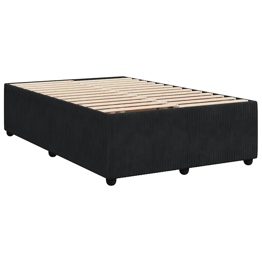 Giroletto a Molle con Materasso Nero 120x190 cm in Velluto 3294594