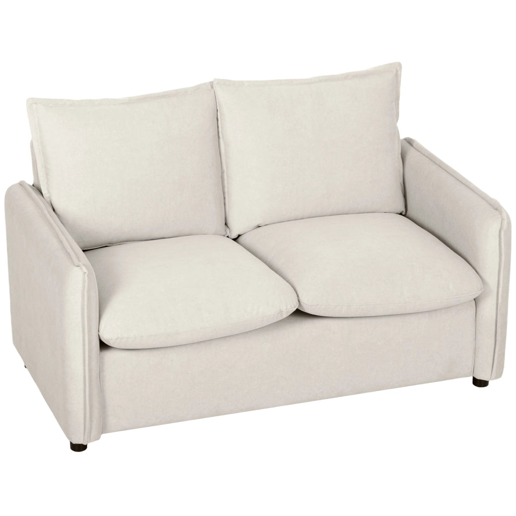 Divano 2 Posti Imbottito in Similpelle ¨C Minimal ¨C Crema