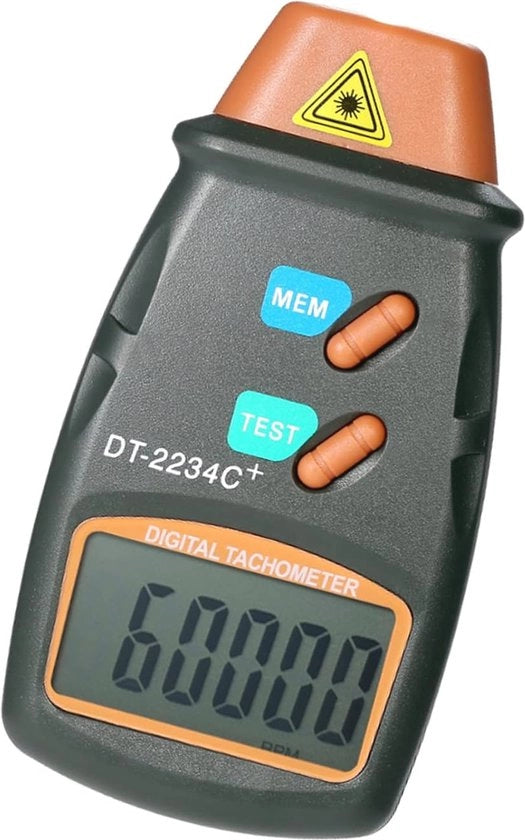 Contatore di giri digitale portatile con laser e display LCD per motori e macchine
