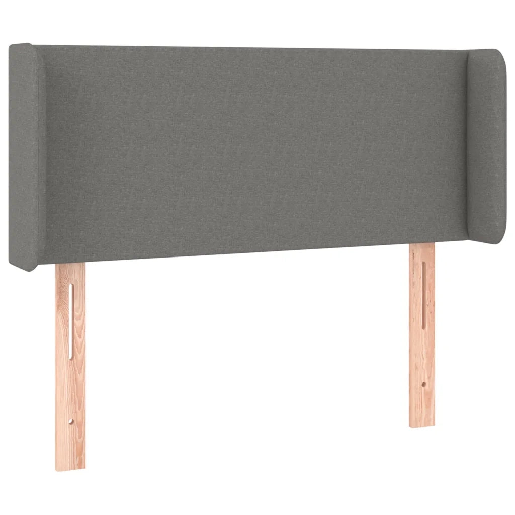 Testiera ad Orecchio-Testata con Orecchie Grigio Scuro 103x16x78/88 cm in Tessuto 323714