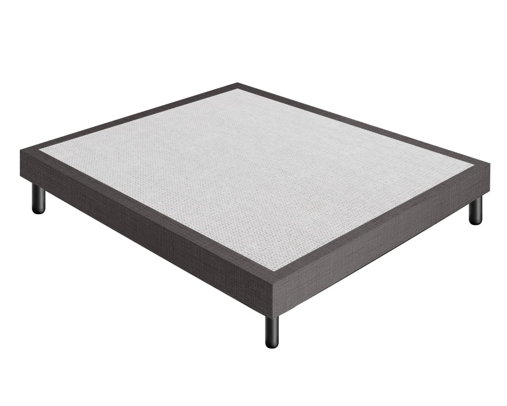 Letto Sommier Singolo 90x200 Grigio Scuro Rivestito - Resistente fino a 120 Kg per Persona