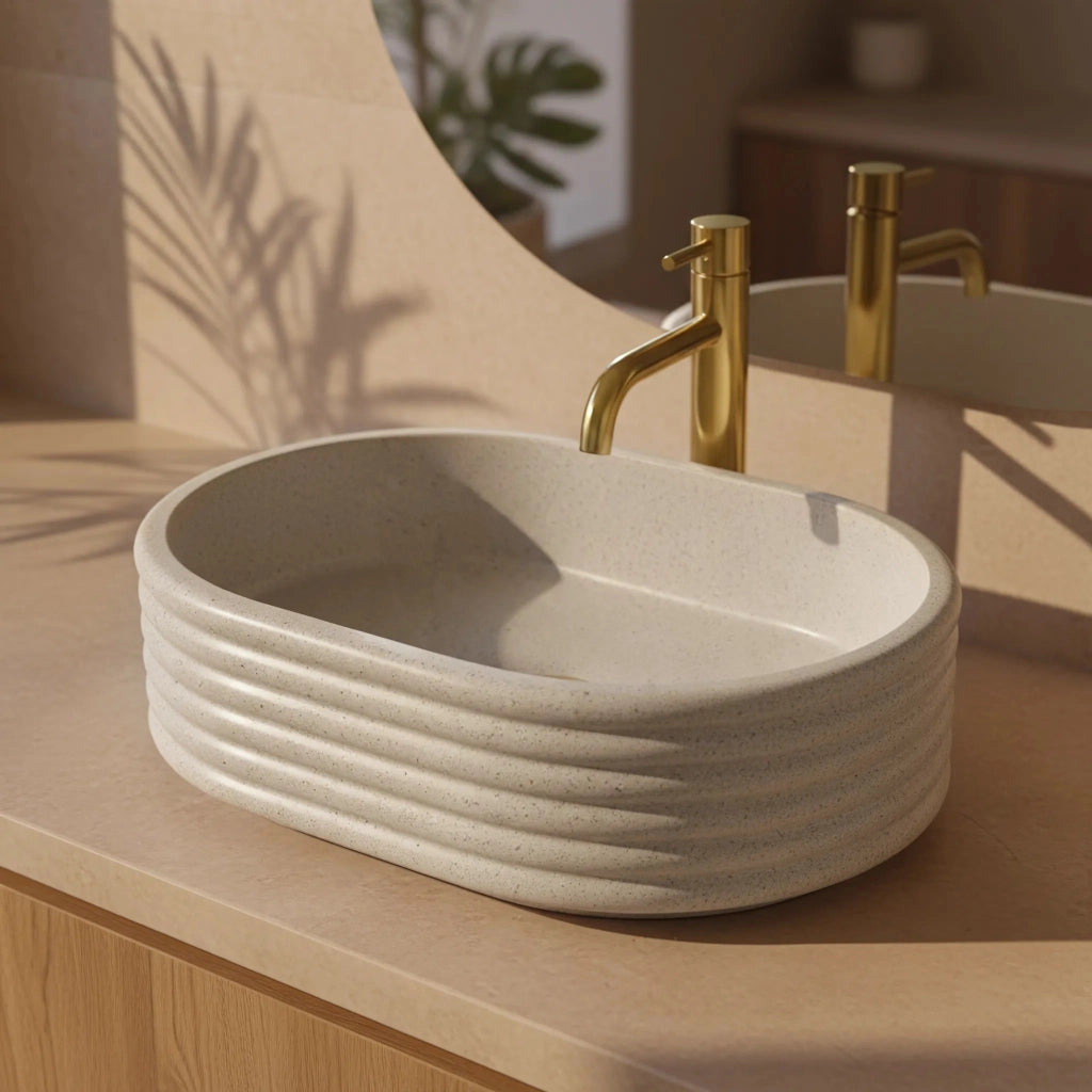 Lavabo Da Appoggio Rea Nicoletta Beige