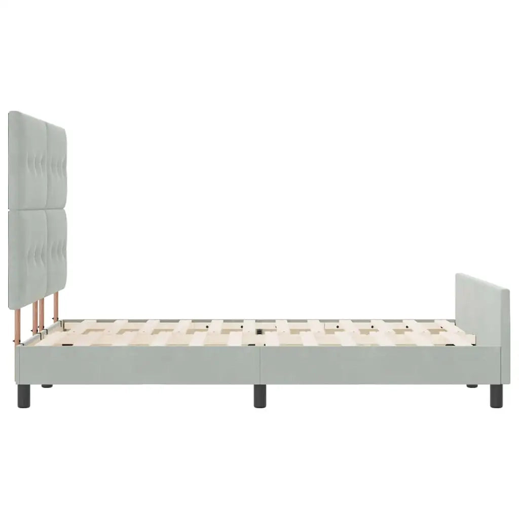 Letto a molle con testiera Grigio chiaro 140 x 190 cm Velluto 3344939