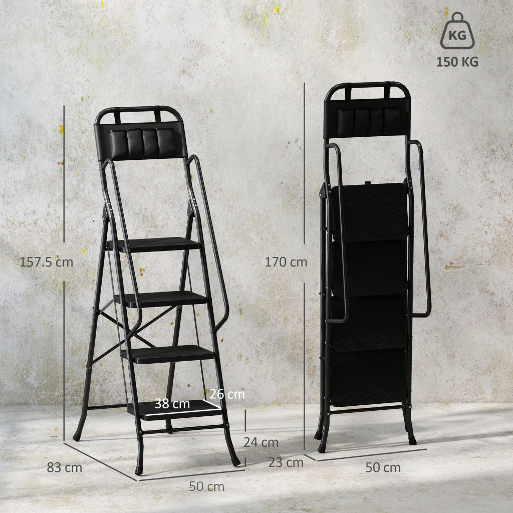 Scala a Libretto 4 Gradini con Borsa Attrezzi ¨C zephmum ¨C Nero