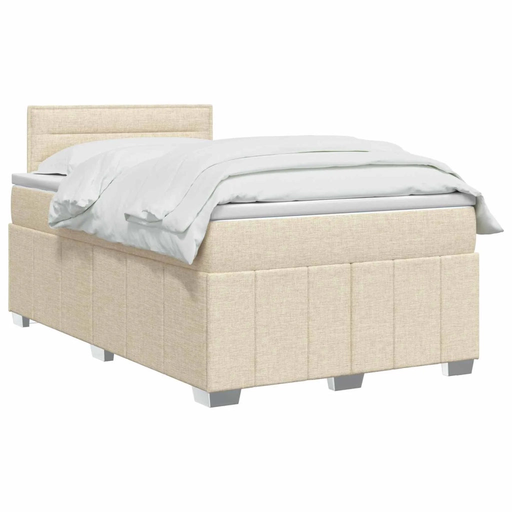 Letto box spring con materasso Crema 120 x 200 cm Tessuto 3452647