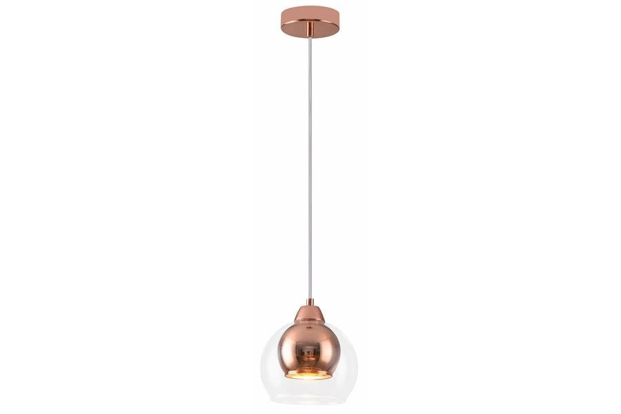 Lampada a sospensione Clara rame vetro E27 Reality