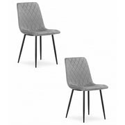 Set di 2 sedie Turin in velluto grigio chiaro