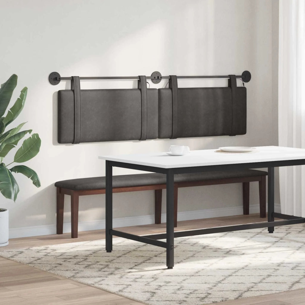 Testiera sospesa Con luce LED Nero PU Antico 3424009