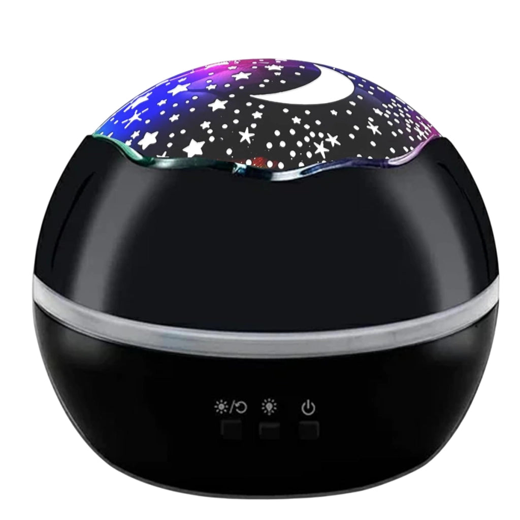 Luce da notte con proiezione effetti luminosi modello Fantasia Nero TechKidz