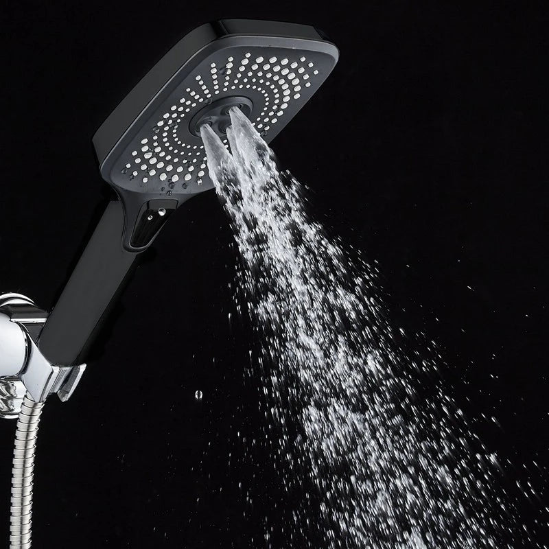 Doccia Square nera con pulsante 3 getti