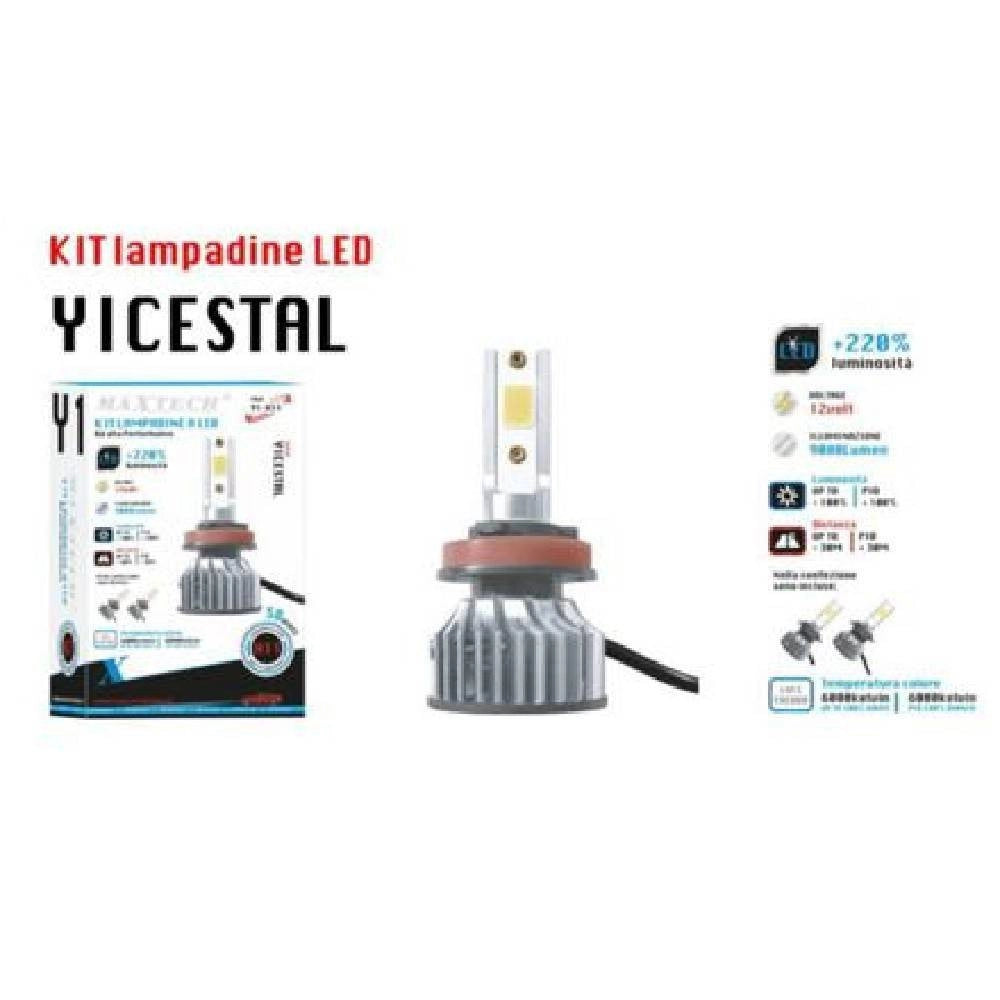 Trade Shop - Kit Lampadine A Led Per Auto H11 38w Luce Fredda 6000k 12v 9000lm Maxtech Y1-h11 -