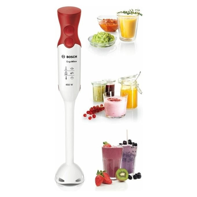 Bosch MSM64010 Frullatore a immersione ErgoMixx 450 W Bianco, Rosso