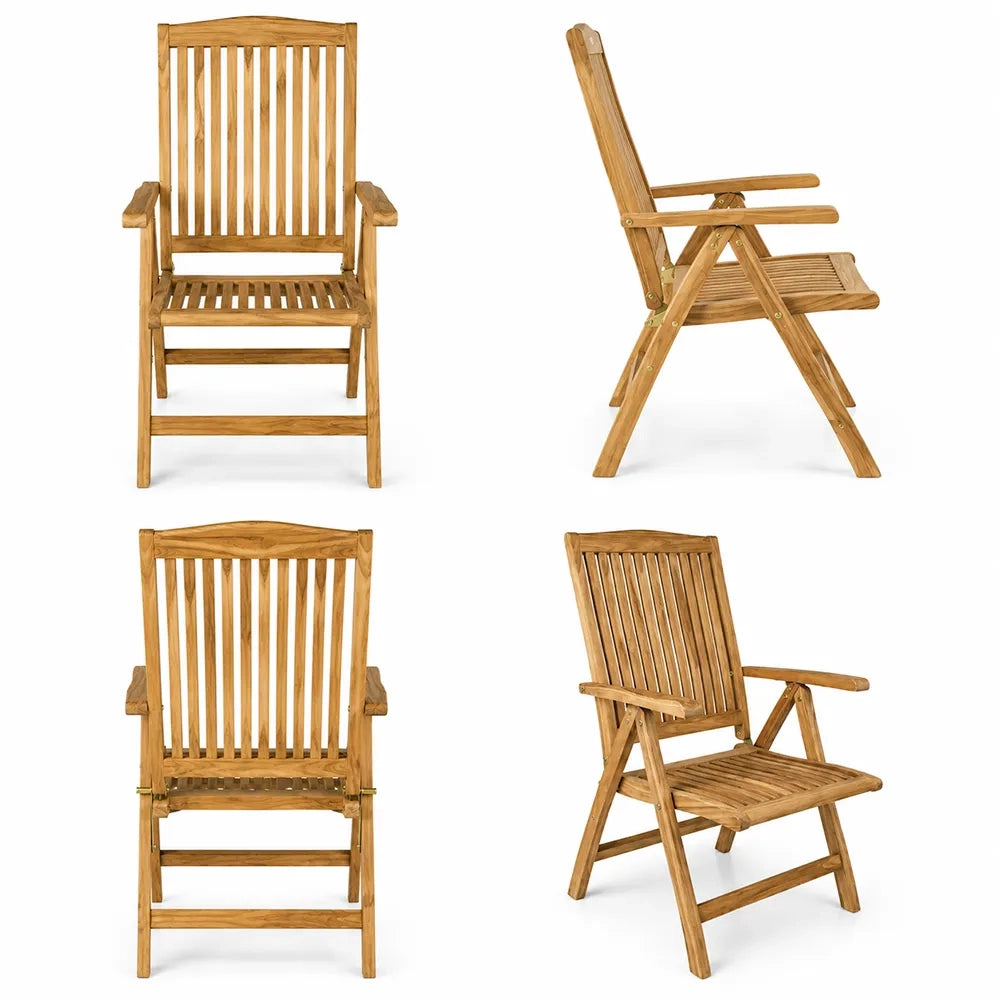 Sedia Pieghevole con Braccioli in Teak - Bali