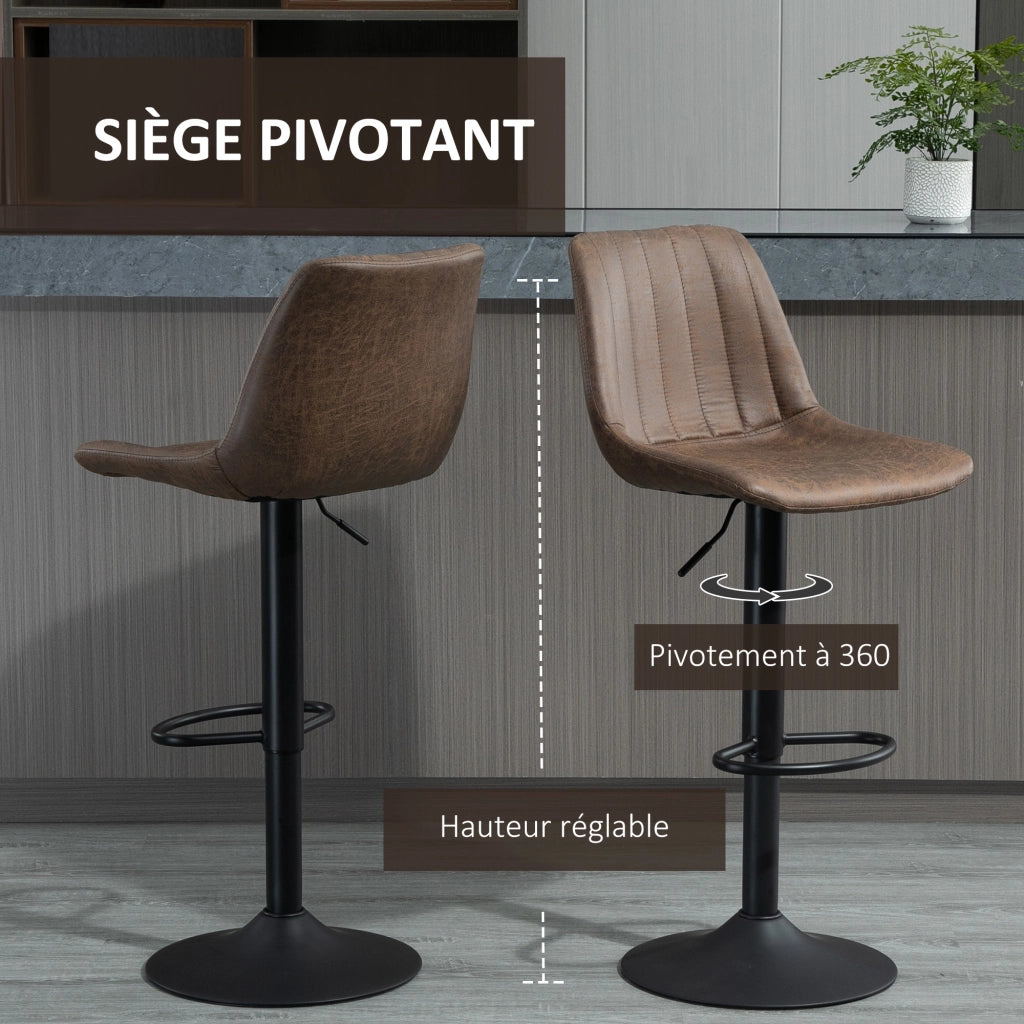 Sgabello da bar ¨C Minimal ¨C marrone, altezza regolabile
