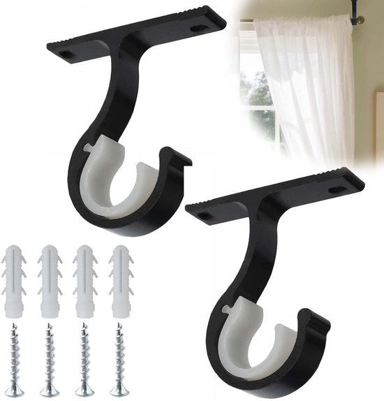 Set di sostegni per tende in alluminio - elegante e sostenibile - con 2 pezzi