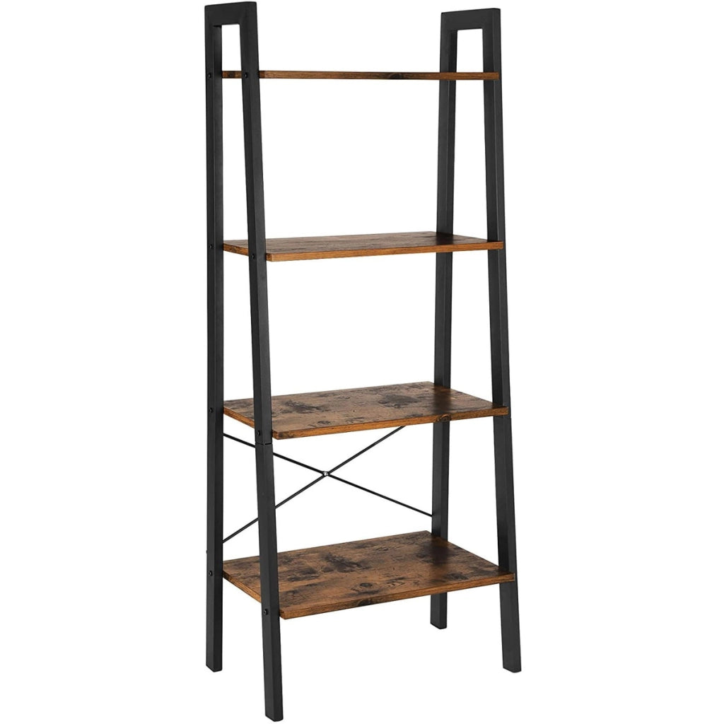 Libreria a scala industriale LLS44X in legno rustico e metallo