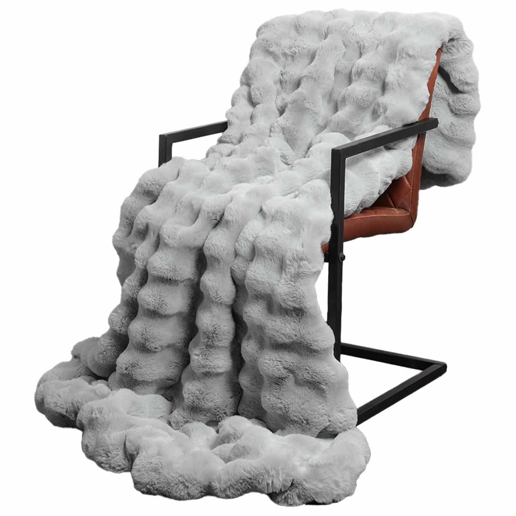 Coperta antiscivolo in sintetica di coniglio Olite 4 pcs Grigio 42021816