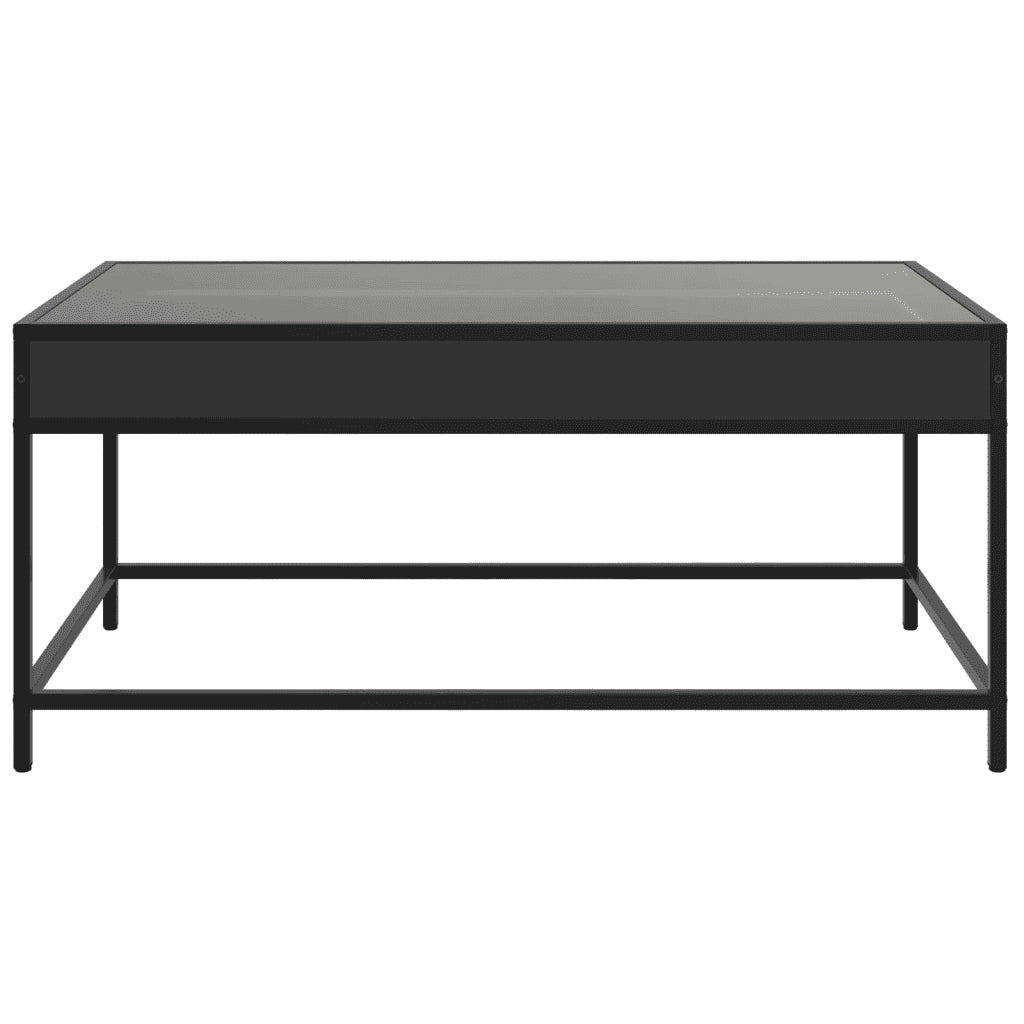 Tavolino da Salotto con LED Infinity Nero 90x50x41 cm 847687