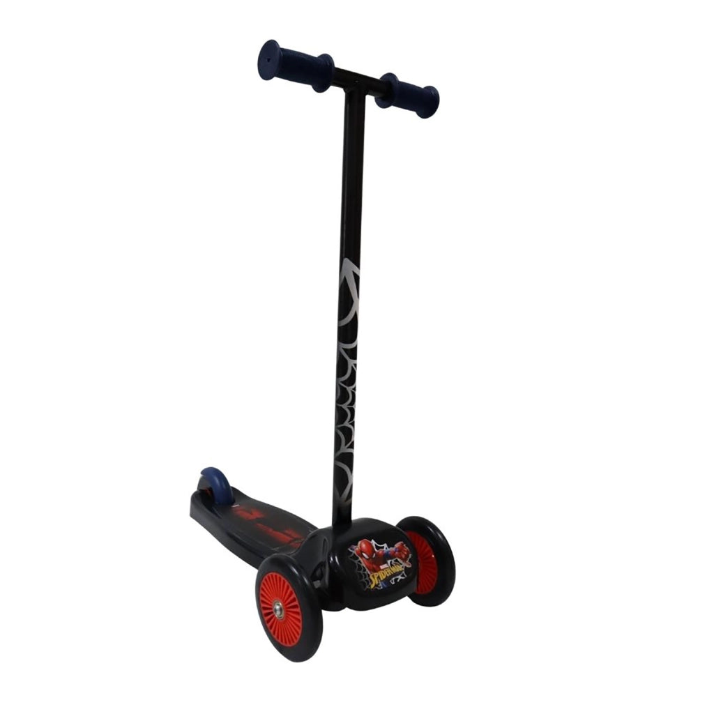 Monopattino per Bambini a 3 Ruote Licenza Marvel Spiderman Lean-to-Steer Cuscinetti ABEC-5 Nero