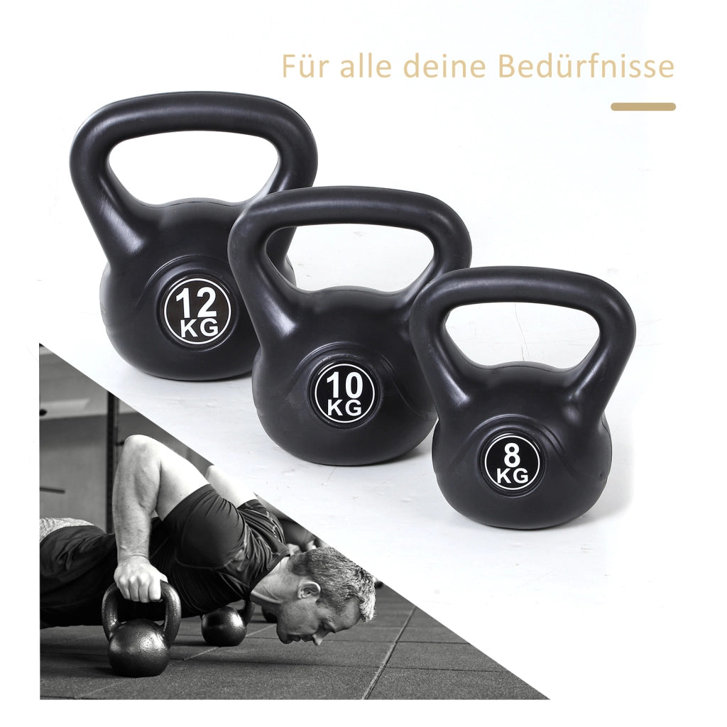 Kettlebell 8 kg ¨C zephmum ¨C nero con sabbia