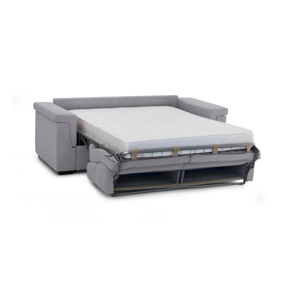 Nus, Divano Letto 3 Posti Sfoderabile Made in Italy, 225x95 cm Grigio