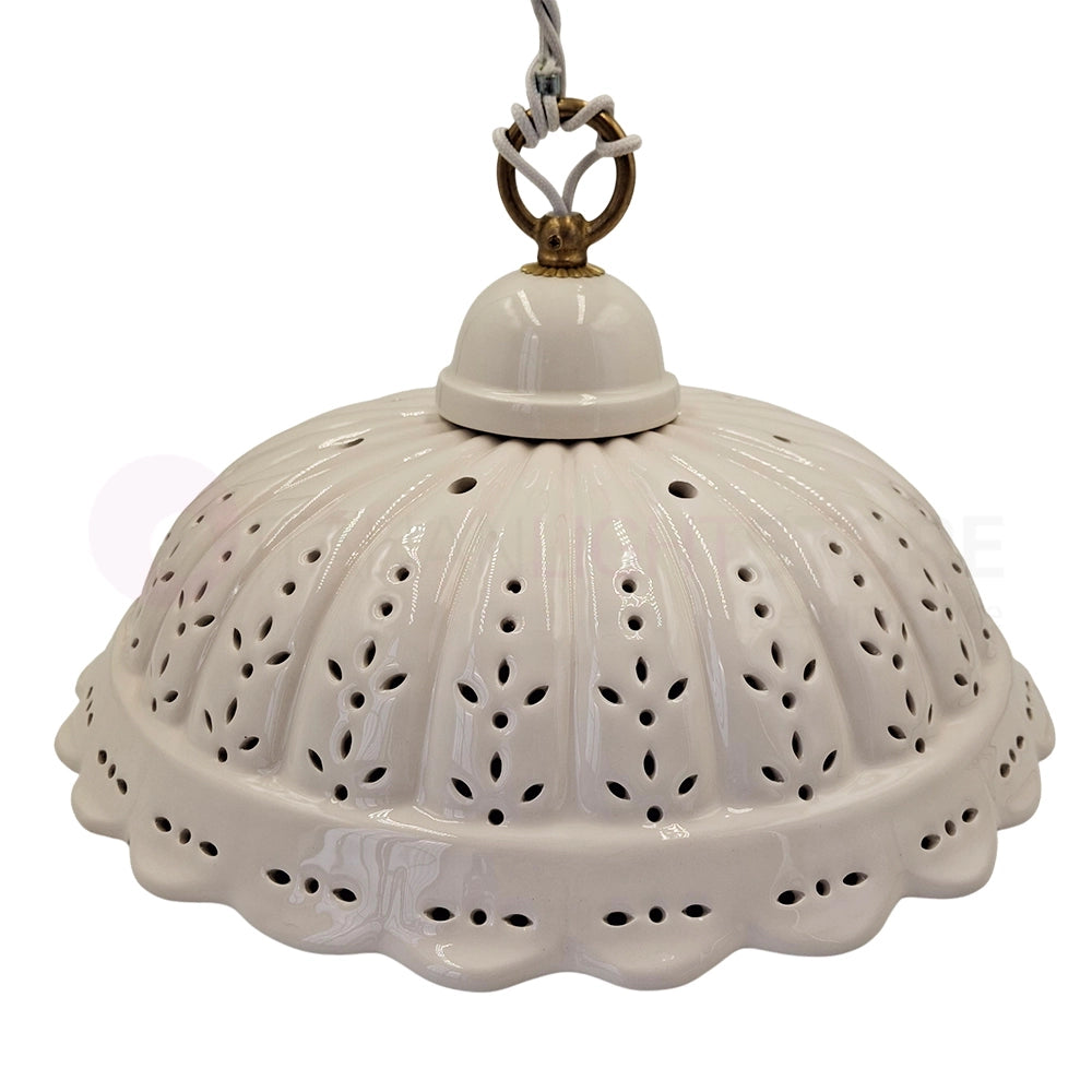 POMARANCE Lampadario a Sospensione Cucina in Ceramica Traforata Ø31
