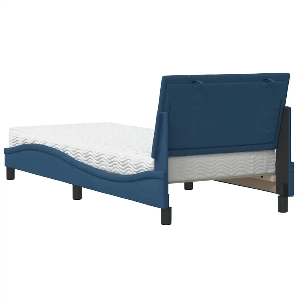 Letto con Materasso Hanko Blu 90x200 cm in Tessuto