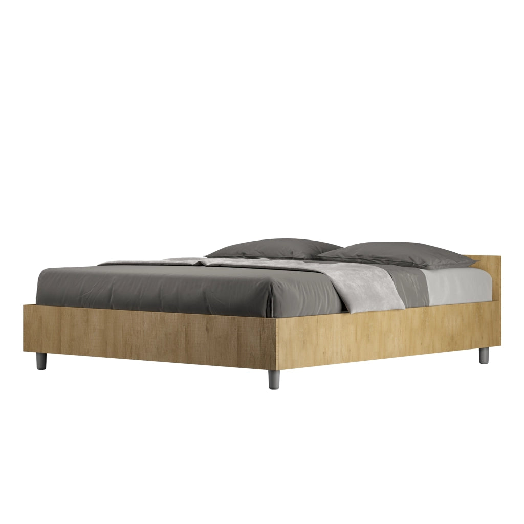 BS COM Letto matrimoniale con rete 160x190 quercia