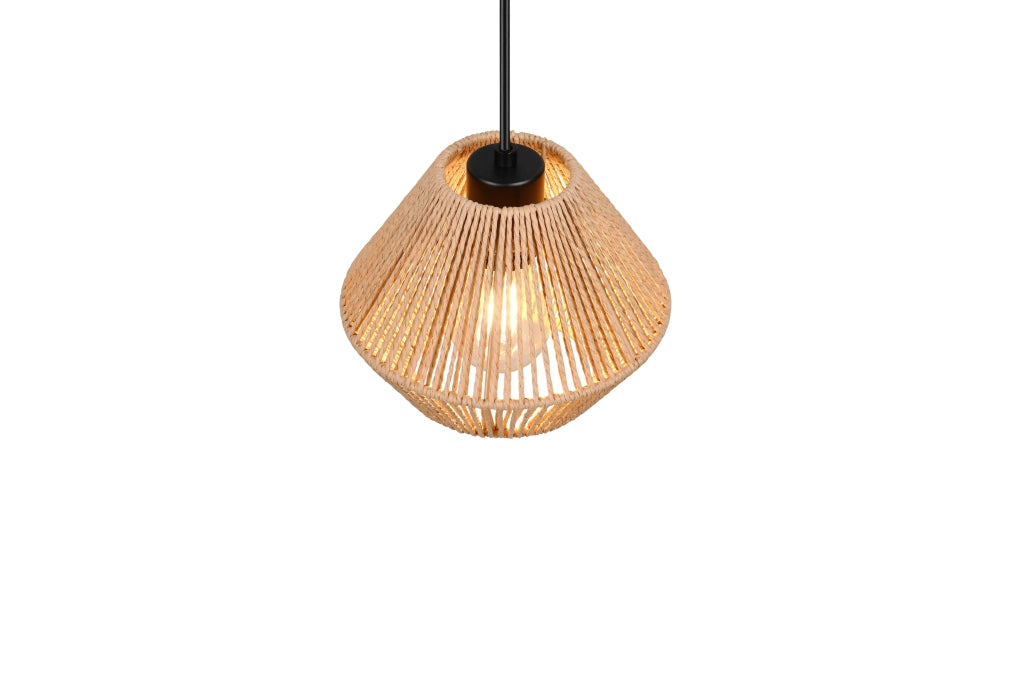 Lampada a sospensione, fibre naturali, D 20 cm, Lucille