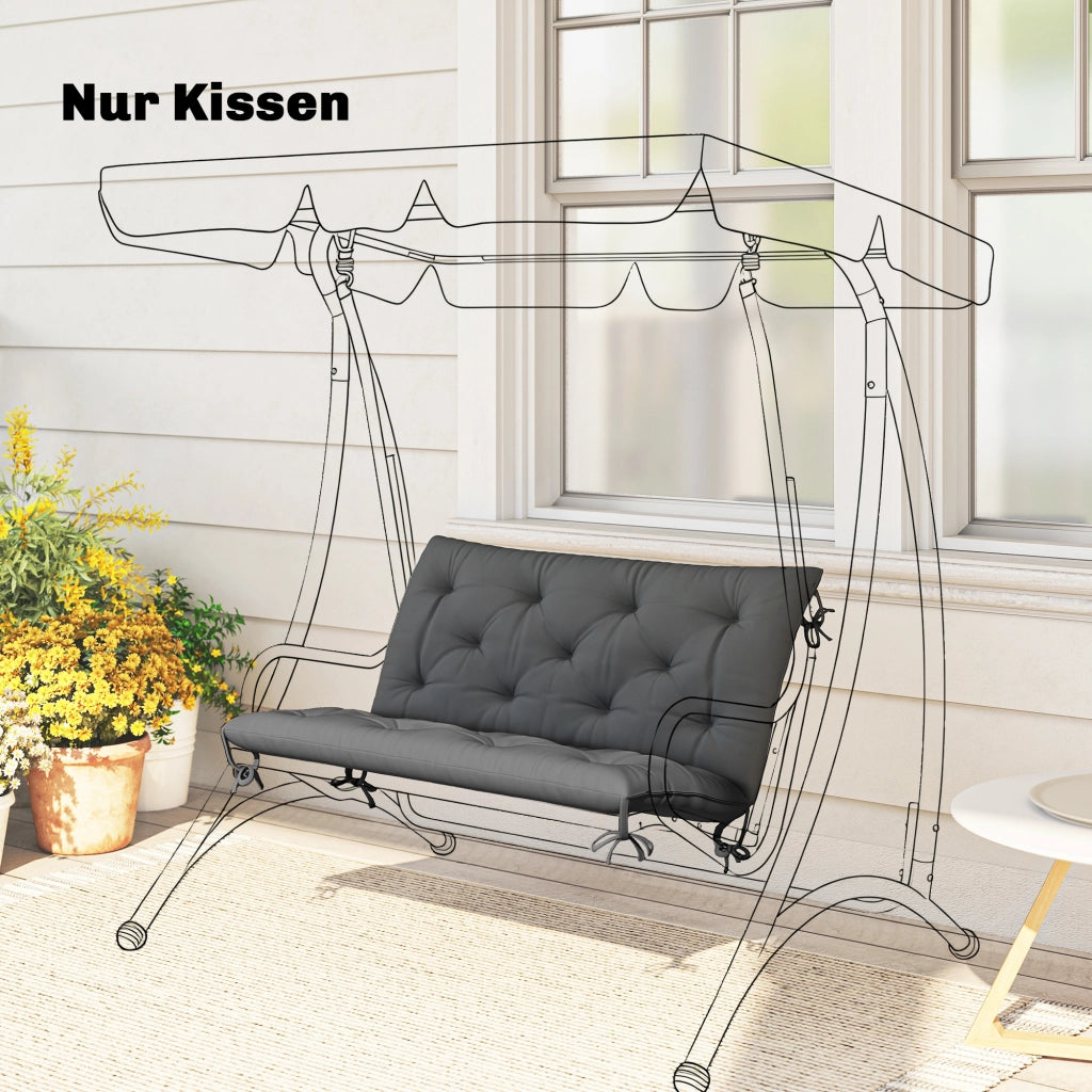 Cuscino per Panchina ¨C Minimal ¨C 100x98x8 cm Grigio Scuro