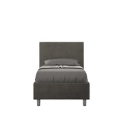 BS COM Letto singolo contenitore imbottito 80x210 microfibra grigio