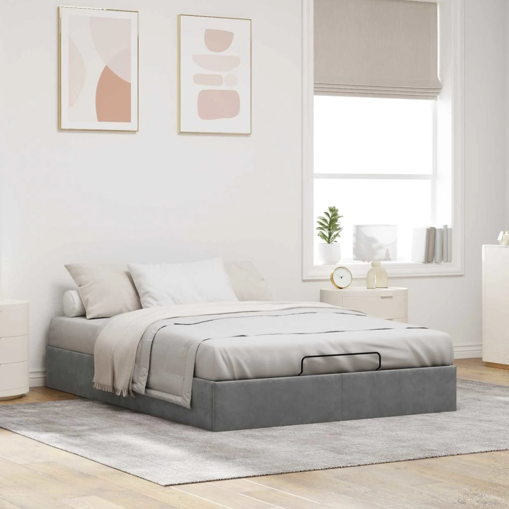 Letto ottomano Grigio Scuro 153 x 203 cm Velluto 3403075
