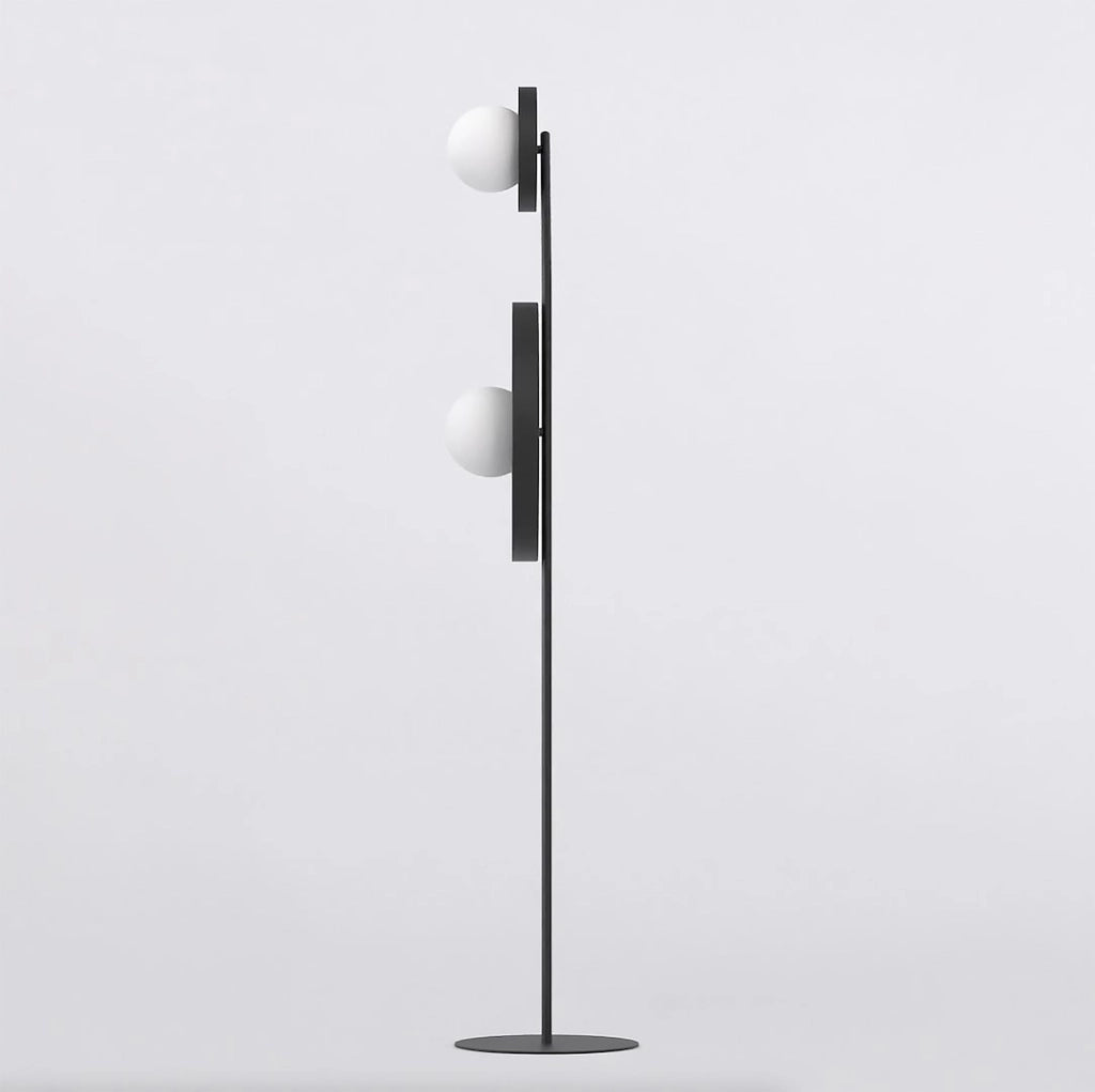 Lampada da terra moderna nera a dischi 2xG9 8W KISS Emibig