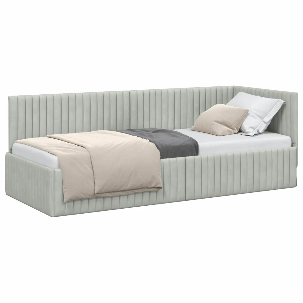 Cornice del letto ad angolo Grigio chiaro 80 cm x 200 cm 42016246