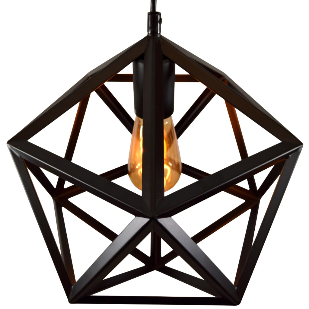 Lampada a sospensione nera geometrica E27 Ø35 Polux