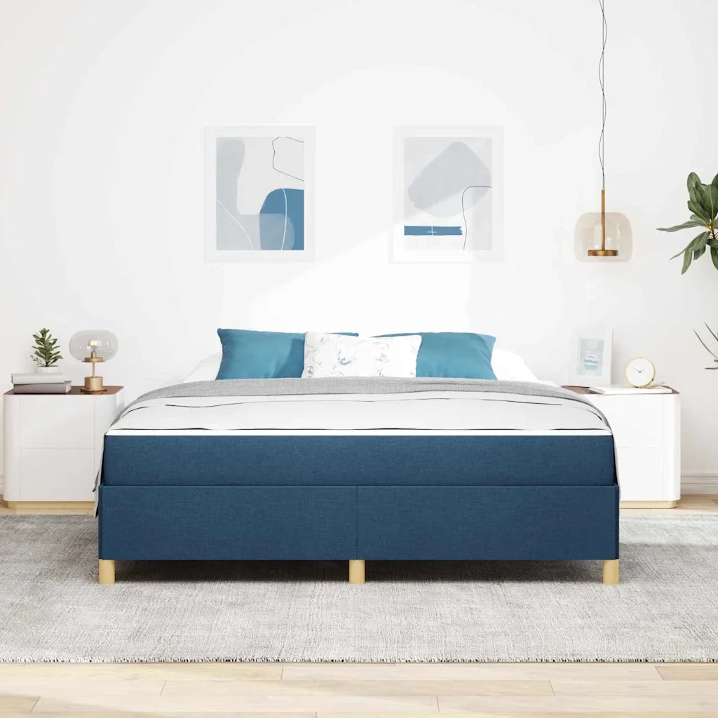 Struttura del letto con materasso Blu 180 x 200 cm Tessuto 3398961
